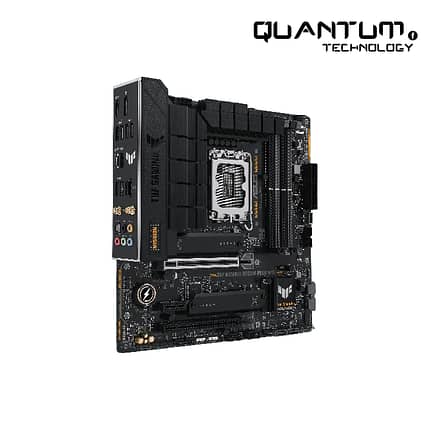 ASUS TUF GAMING B760M-PLUS WIFI D4 Motherboard showing advanced features and design