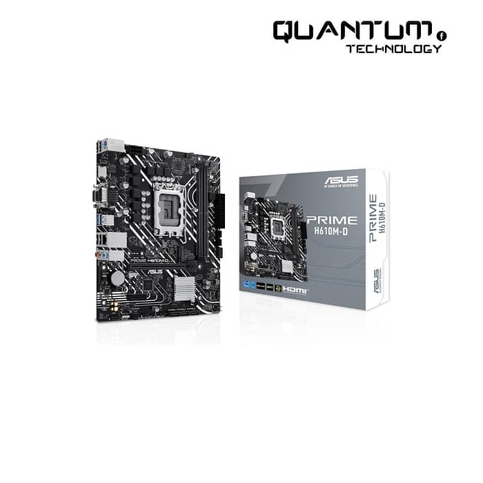 ASUS H610M-D PRIME DDR5 motherboard with LGA 1700 socket for Intel 12th, 13th, and 14th Gen processors